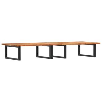 Berkfield Home Basin Shelf Wall Mounted Steel & Solid Wood Acacia in Brown