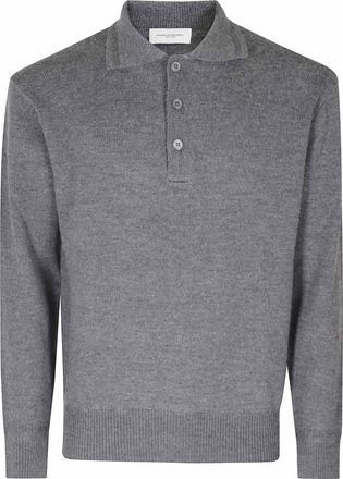 Paolo Pecora Grey Extrafine Merino Wool Polo Shirt