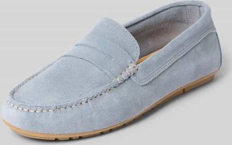 Marc O'Polo Slipper aus echtem Rindsleder in Hellblau, Gr&ouml;&szlig;e 37