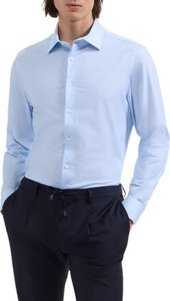Bugatchi James OoohCotton Space Dye Button-Up Shirt in Ice at Nordstrom, Size Xxx-Large