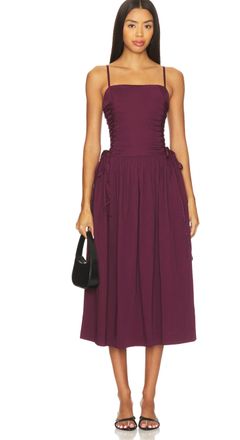 Damson Madder Angelina Satin Dress In Fig