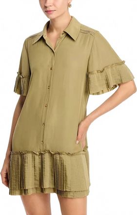 Ramy Brook Tabitha Point Collar Dress In Safari