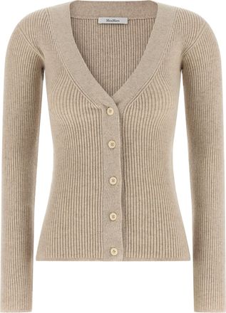 Max Mara Beige Wool Womens Cardigan