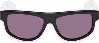 adidas 55MM Cat Eye Sunglasses in Shiny Black /Smoke at Nordstrom