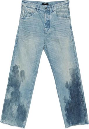 Purple Faded Wide-leg Denim Jeans