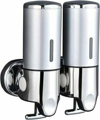 OEM Dispensador Doble De Jab&oacute;n De Pared Para Champ&uacute;, Acondicionador, Gel De Ducha Y Loci&oacute;n/jab&oacute;n Para Ba&ntilde;o O Cocina - Plateado