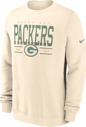 Nike Green Bay Packers Club Nike Mens NFL Pullover Crew in Brown | NKPV15A7T-Y9M