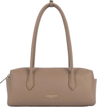 Lancaster Donna Cube Rectangle Zip Bag - Dames - Schoudertassen - Beige - ONE Size - Leer - Tassen
