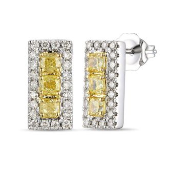 Le Vian Ladies Yellow Diamonds Earrings set in 14K Two Tone Gold