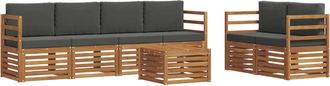 vidaXL Conjunto De Sof&aacute;s De Exterior 7 Uds. Natural Y Antracita Vidaxl