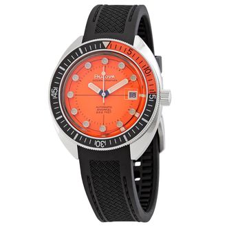 Bulova Devil Diver Automatic Orange Dial Mens Watch 96B350