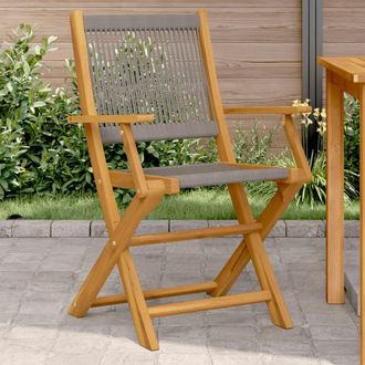 vidaXL Vidaxl - Sillas De Jard&iacute;n 2 Uds Madera Maciza Acacia Polipropileno Gris