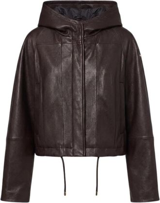 Sportmax Giacca Kabala - Dames - Leren en Su&egrave;de Jassen - Bruin - S - Leer - Jassen