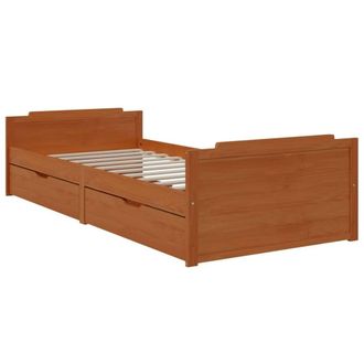 Berkfield Home Beautiful Bed Frame with Drawers Honey Brown Solid Wood Pine 90x200 cm