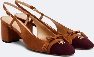 Valentino Garavani Valet Du Roi suede slingback pumps