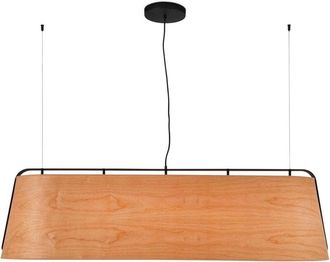 Faro Barcelona Faro Stood - Barra Colgante De Techo Con 5 Luces, Madera De Cerezo Y Negro, E27