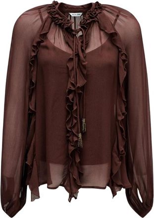 Salsa Blouse - Dames - Blouses - Bruin - M - Overhemden