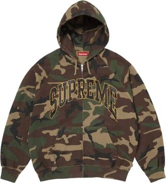 SUPREME SS26 Cracked Raglan Zip Up Hooded Sweatshirt Woodland Camo SUP-SS26-192-CAM