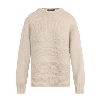 Fabiana Filippi Ronde hals trui - Dames - Ronde hals truien - Beige - XS - Truien & Vesten