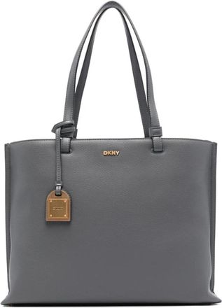 DKNY Casual Grijze Leren Tote Tas - Dames - Shoppers - Grijs - ONE Size - Leer - Tassen