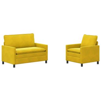 vidaXL Juego De Sof&aacute; 2 Uds. Amarillo Terciopelo Vidaxl