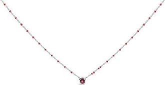 House of Brilliance Sterling Silver Rhodolite Enamel Bead Chain Necklace at Nordstrom