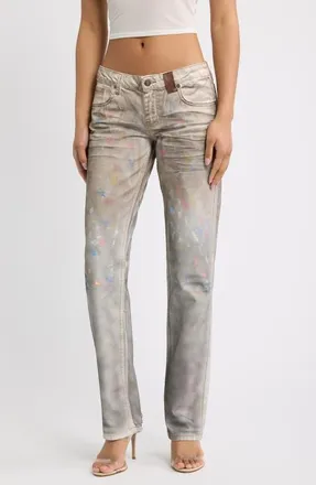 Jaded London Rider Low Rise Wide Leg Jeans in Multi at Nordstrom, Size 25