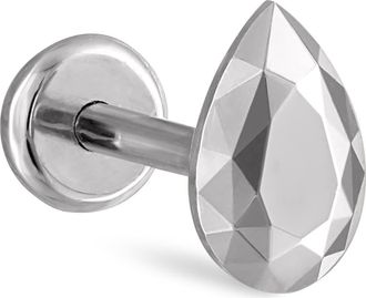 Maria Tash Faceted Pear Single Threaded Stud Earring in White Gold at Nordstrom, Size 5.5 Mm