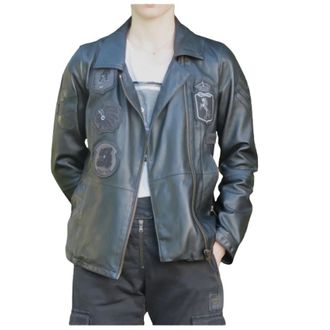 Aeronautica Leren jas - Dames - Leren en Su&egrave;de Jassen - Zwart - S - Leer - Jassen