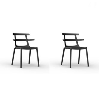 Resol Set 2 Sillas Interior, Exterior Negro Tokyo Resol