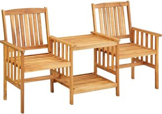 vidaXL Vidaxl - Sillas De Jard&iacute;n Con Mesita Madera Maciza Acacia 159x61x92 Cm