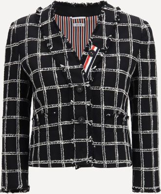 Thom Browne Checked tweed Cardigan Jacket Female 44