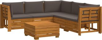 vidaXL 6 Uds. Conjunto De Sof&aacute;s De Exterior Madera De Acacia S&oacute;lida Vidaxl