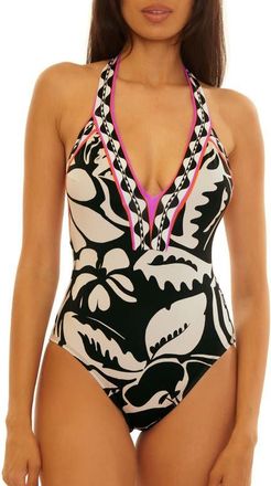 Trina Turk Plunge One-Piece Swimsuit in Florence at Nordstrom, Size 8