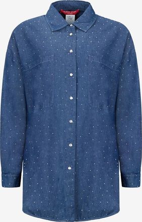 Marina Rinaldi Denim-Overshirt mit Strass-Verzierung Jene