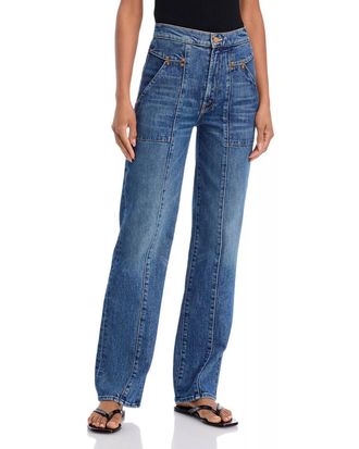 Mother The Riveting Rambler Zip Sneak Jeans In Bending The Rules