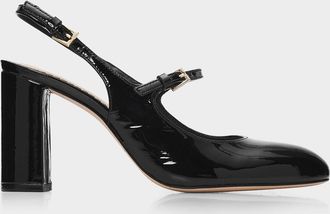 Cinq &agrave; Sept Lola 80MM Patent Leather Slingback Pumps