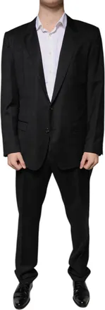 Dolce & Gabbana Black Wool Single Breasted Formal Mens Suit