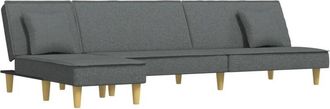 vidaXL Vidaxl - Sof&aacute; Cama En Forma De L Tela Gris Oscuro 255x140x70 Cm