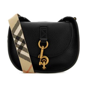 Burberry Cross Body Bags, female, Black, Size: ONE SIZE Mini B Clip Messenger Bag