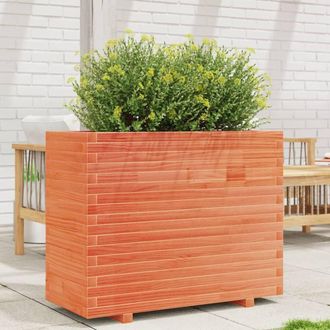 Berkfield Home Beautiful Garden Planter Wax Brown 90x40x72.5 cm Solid Wood Pine