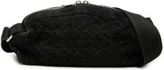 Bottega Veneta Pre-owned Intrecciato Schoudertas - Dames - Vintage Heuptassen - Zwart - ONE Size - Nylon - Vintage
