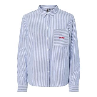 Pieces Gestreept shirt met opschrift op de borst