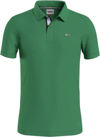 Tommy Jeans Groen Katoenen Polo Shirt Slim Fit - Heren - Polos - Groen - L - Katoen - Tops