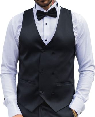 TruClothing Satin Double Breasted Waistcoat