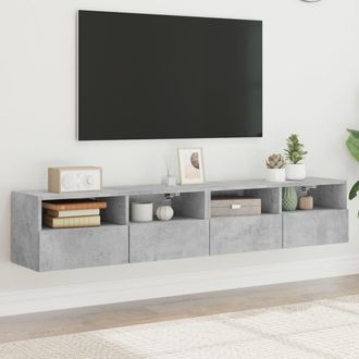 vidaXL Vidaxl - Muebles De Pared Para Tv 2 Uds Madera Gris Hormig&oacute;n 80x30x30 Cm