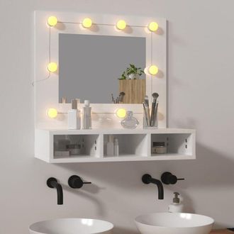 vidaXL Mobile a Specchio con led Bianco Lucido 60x31,5x62 cm - Vidaxl
