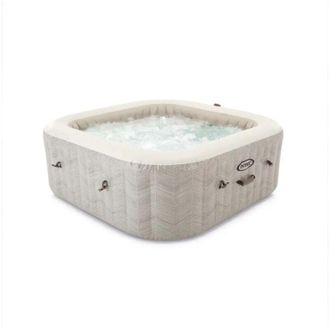 Intex piscina idromassaggio gonfiabile chevron deluxe marrone effetto rigato 6 persone 196x196x71 cm - cod. 28472np