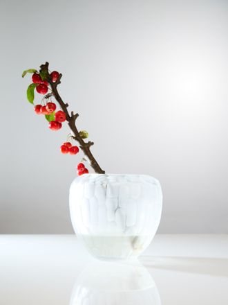 Micheluzzi Glass Goccia Bamboo Hand-Blown Murano Glass Vase (8in/20cm)