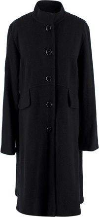 Battistoni Black Cashmere Long Coat Size XL